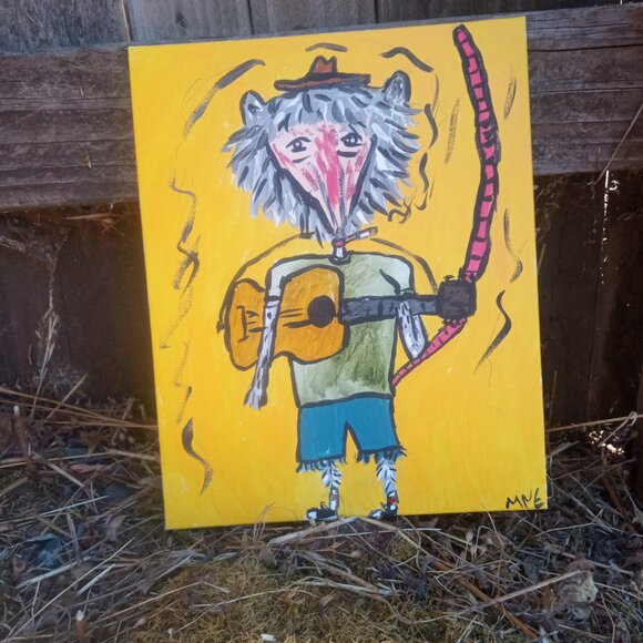 Possum Playing Guitar painting - Picture 6 of 12
